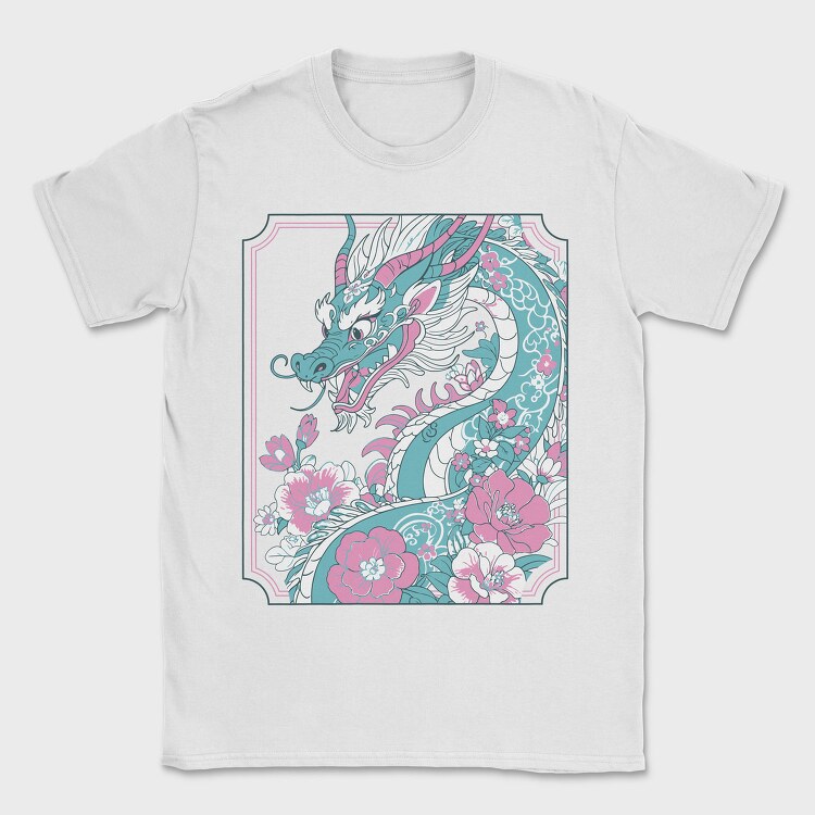 Floral Dragon Peranaken, Tricou Barbati (Unisex)