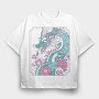 Floral Dragon Peranaken, Tricou Oversize Barbati (Unisex)