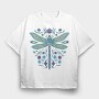 Floral Dragonfly Watercolor, Tricou Oversize Barbati (Unisex)