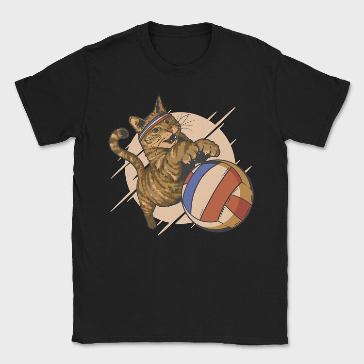 Cat Playing Volleyball, Tricou Barbati (Unisex)