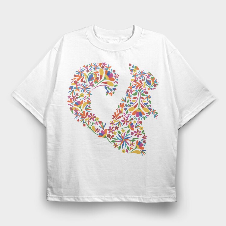 Floral Squirrel, Tricou Oversize Barbati (Unisex)