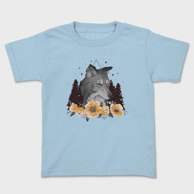Floral Wolf Mug, Tricou Copii