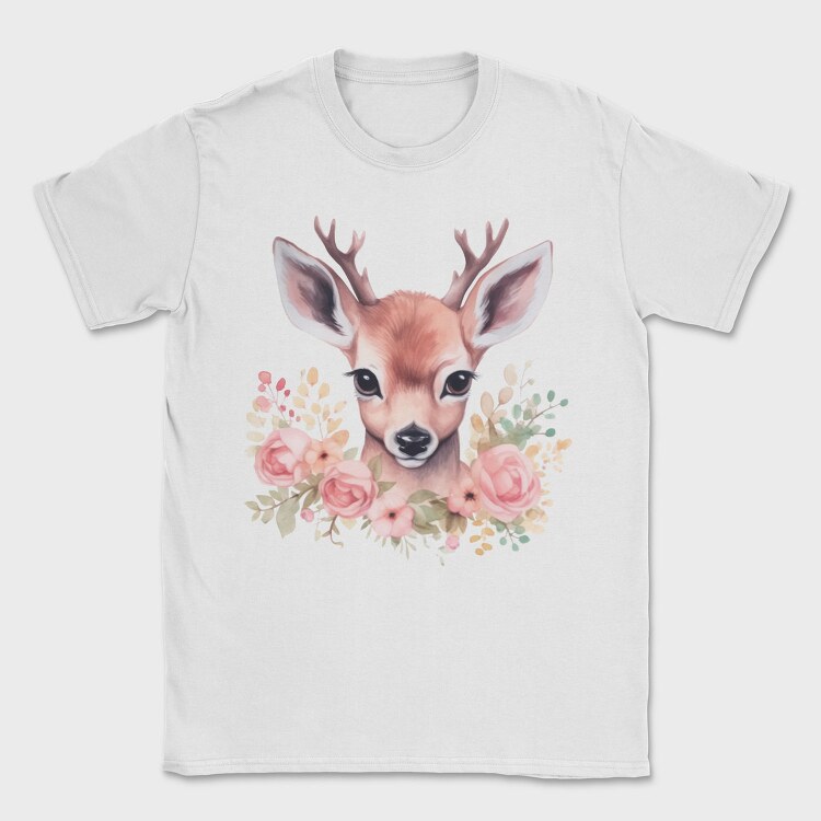 Florla Deer Throw Pillow, Tricou Barbati (Unisex)