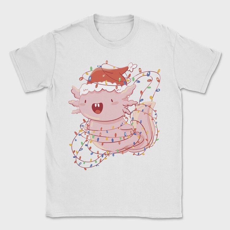 Axolotl Christmas Lights, Tricou Barbati (Unisex)