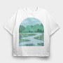 Flower Meadow, Tricou Oversize Barbati (Unisex)