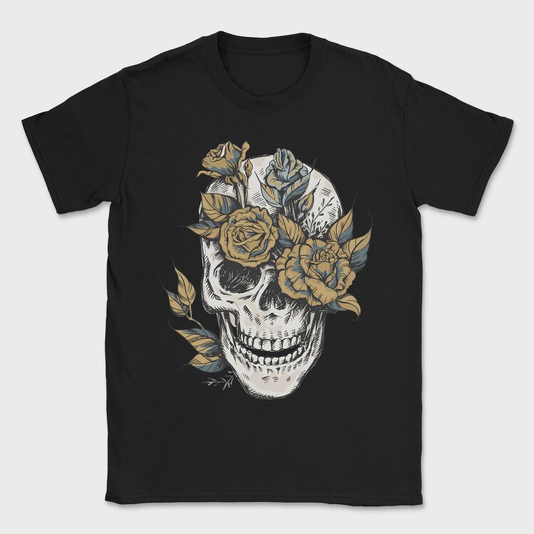 Flower Skull, Tricou Barbati (Unisex)