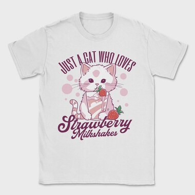 Cat Strawberry Milkshake, Tricou Barbati (Unisex)