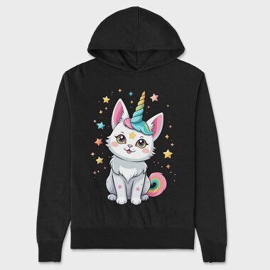 Cat Unicorn, Hanorac Oversize Barbati (Unisex)