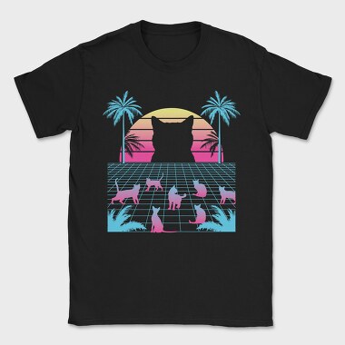 Cat Vaporwave, Tricou Barbati (Unisex)