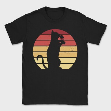 Cat Wine Sunset, Tricou Barbati (Unisex)