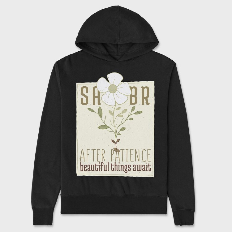 Flower Text Patience, Hanorac Oversize Barbati (Unisex)