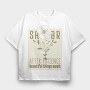 Flower Text Patience, Tricou Oversize Barbati (Unisex)