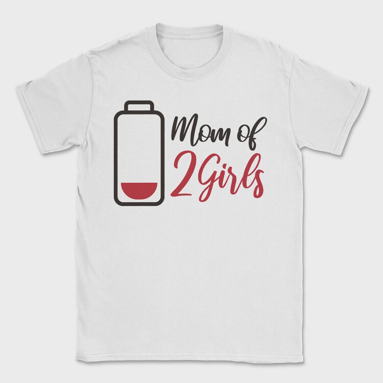 Girl Mom Battery Funny Momo Of Two Girls, Tricou Barbati (Unisex)