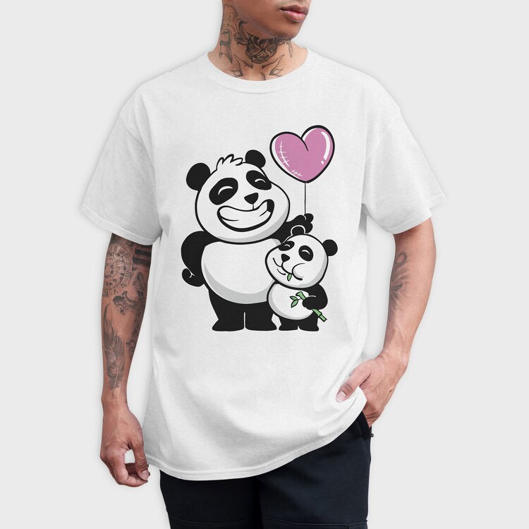 Panda Bears Balloon, Tricou Barbati (Unisex)
