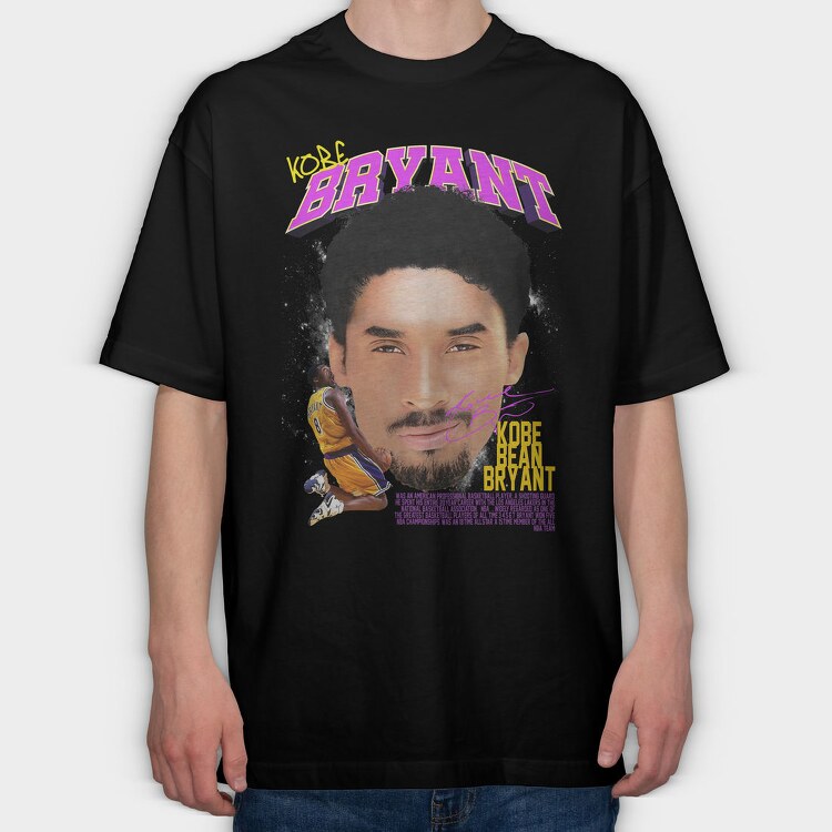 Neon Kobe Bryant, Tricou Oversize Barbati (Unisex)