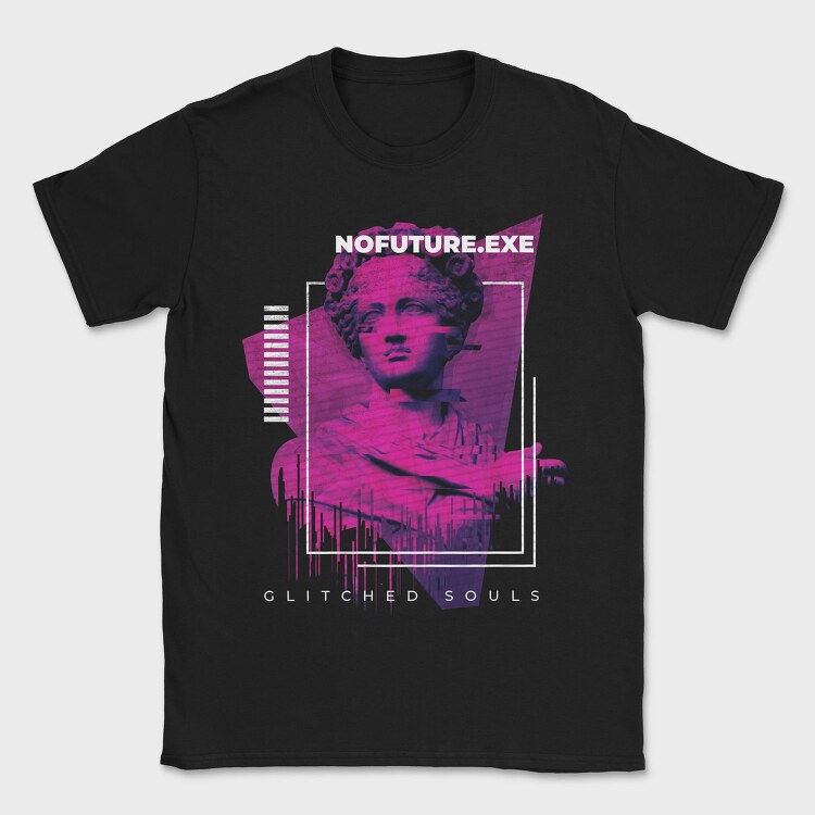 Glitch Framed Statue 2 No Future, Tricou Barbati (Unisex)