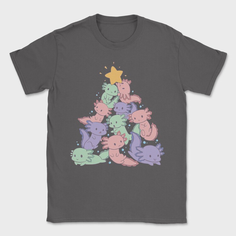Axolotl Christmas Tree, Tricou Barbati (Unisex)