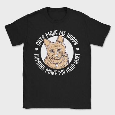 Cats Make Me Happy, Tricou Barbati (Unisex)