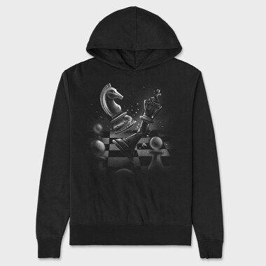 Chess Dramatic Monochrome, Hanorac Oversize Barbati (Unisex)