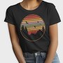 Mountains and Tree Retro Sunset, Tricou Femei