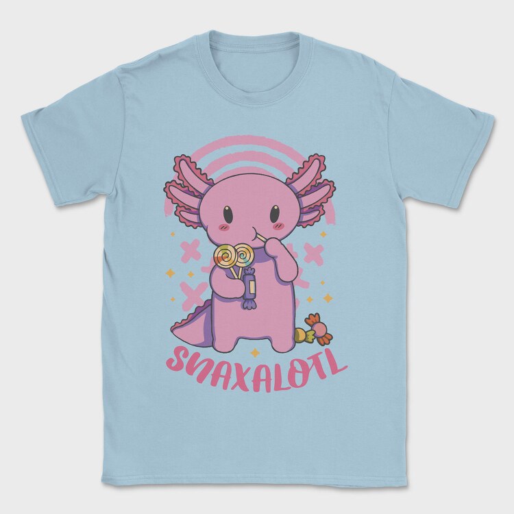 Axolotl Eating Candy Snaxalotl, Tricou Barbati (Unisex)