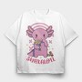 Axolotl Eating Candy Snaxalotl, Tricou Oversize Barbati (Unisex)