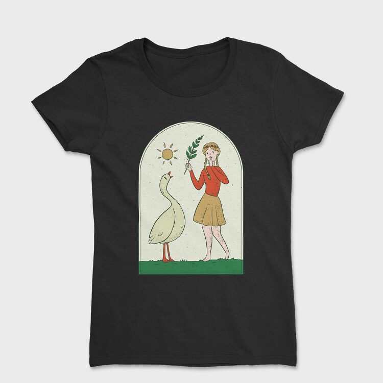 Girl With Goose, Tricou Femei