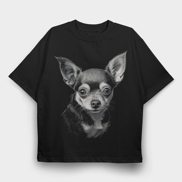 Chihuaha, Tricou Oversize Barbati (Unisex)
