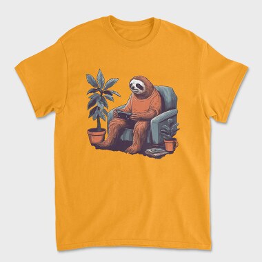 Chill Sloth Playing Video Games, Tricou Barbati (Unisex)