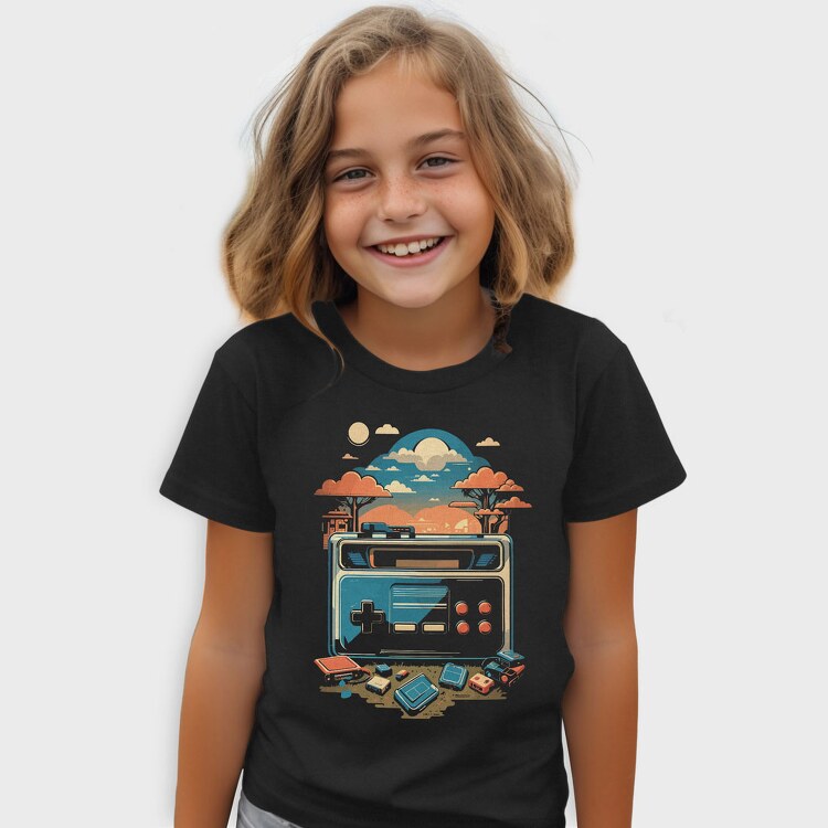 Retro Joystick Landscape, Tricou Copii