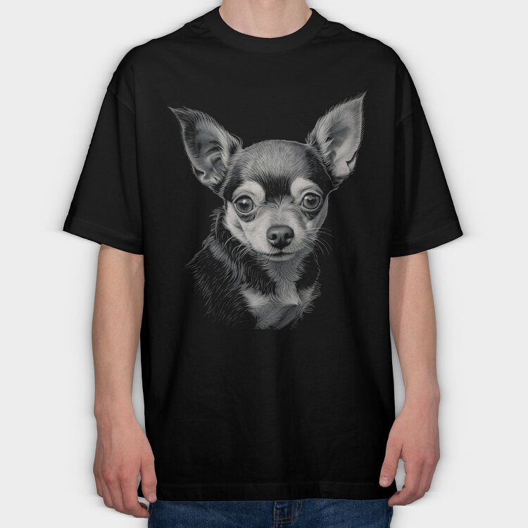 Chihuaha, Tricou Oversize Barbati (Unisex)