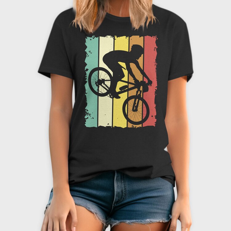 Retro Mountain Biker, Tricou Barbati (Unisex)