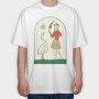 Girl With Goose, Tricou Oversize Barbati (Unisex)