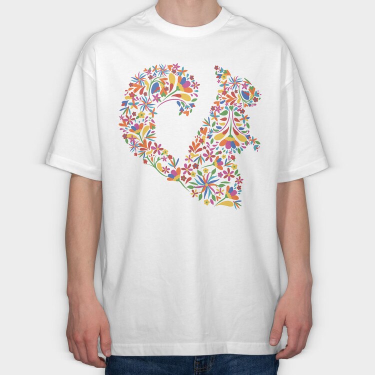 Floral Squirrel, Tricou Oversize Barbati (Unisex)