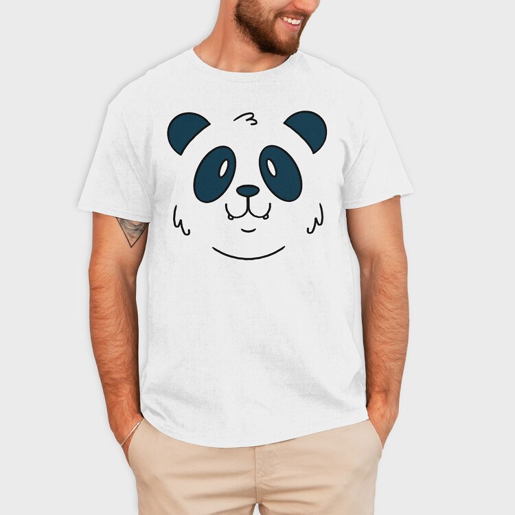 Panda Face, Tricou Barbati (Unisex)