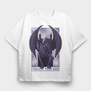 Chtulu Throne, Tricou Oversize Barbati (Unisex)