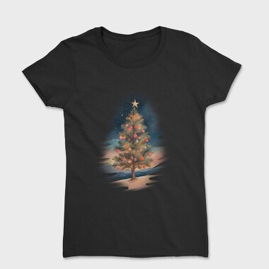 Christmas Tree Watercolor, Tricou Femei