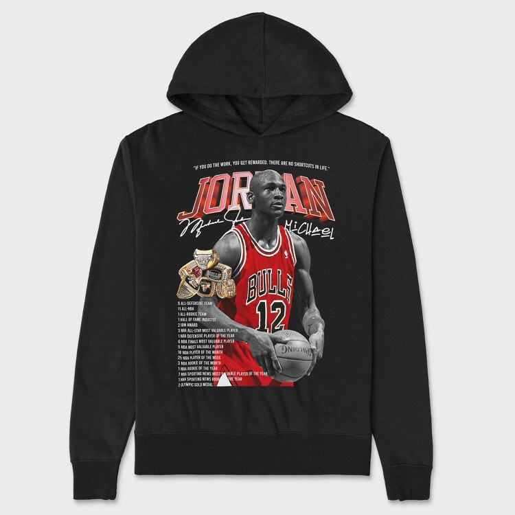 Jordan Bulls Rings, Hanorac Oversize Barbati (Unisex)