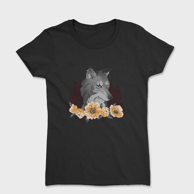 Floral Wolf Mug, Tricou Femei