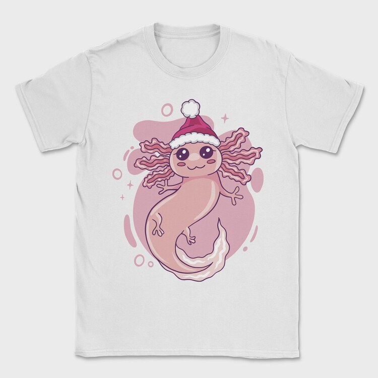 Axolotl In Christmas Hat, Tricou Barbati (Unisex)