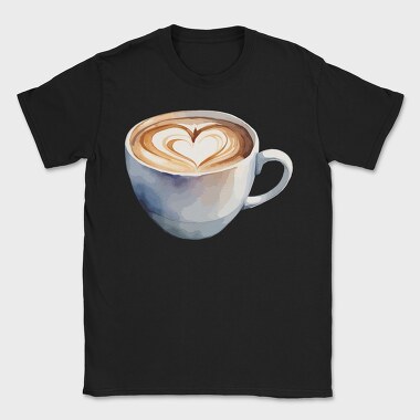 Coffee Mug Heart Watercolor, Tricou Barbati (Unisex)