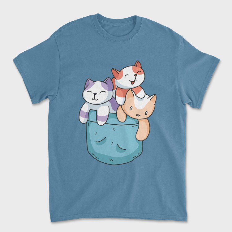 Colored Cats Pocket, Tricou Barbati (Unisex)