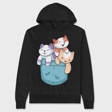 Colored Cats Pocket, Hanorac Oversize Barbati (Unisex)