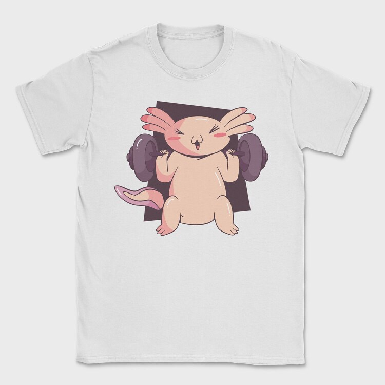 Axolotl Lifting Weights, Tricou Barbati (Unisex)