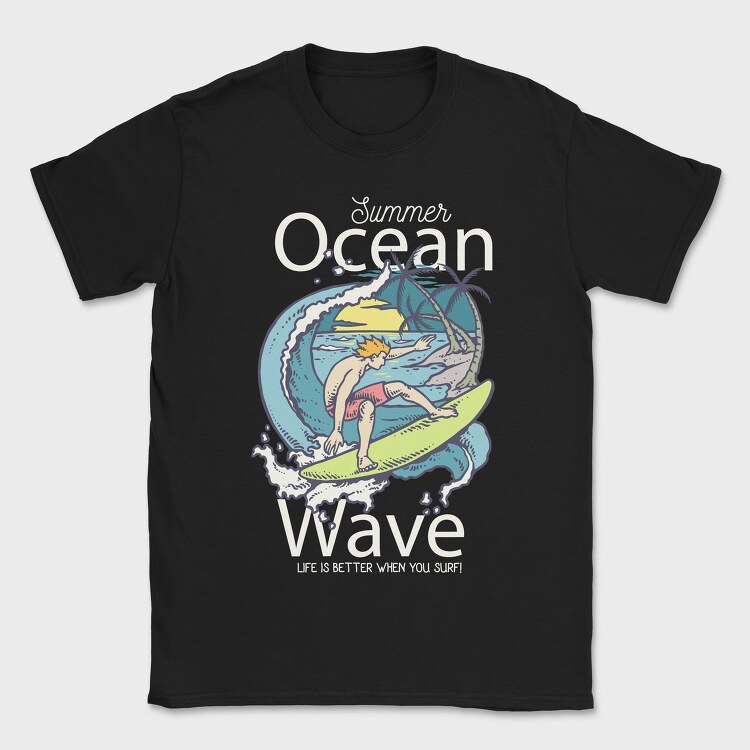 Beach Surfing, Tricou Barbati (Unisex)
