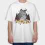 Floral Wolf Mug, Tricou Oversize Barbati (Unisex)