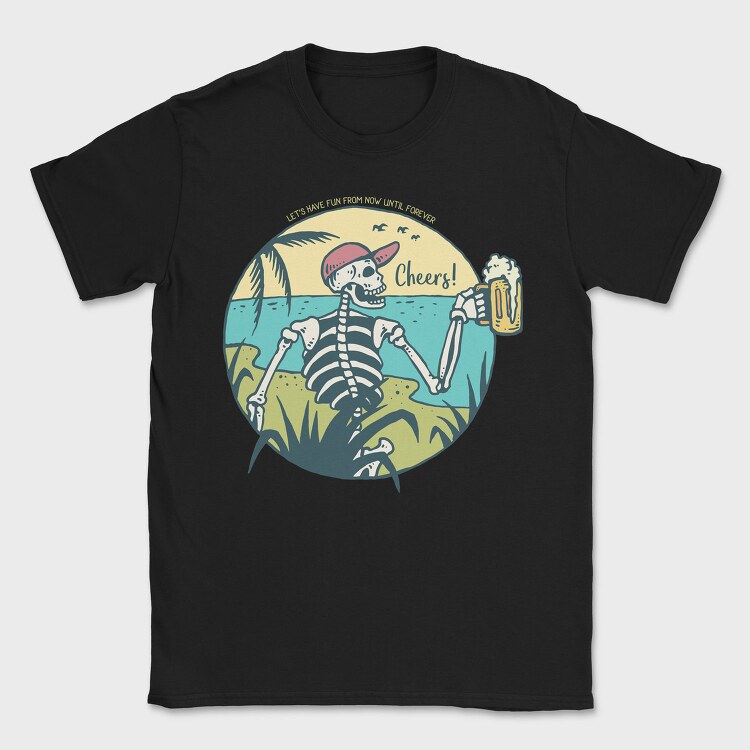 Cheers Skull, Tricou Barbati (Unisex)