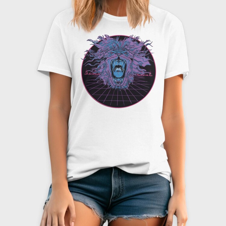 Lion Vaporwave, Tricou Barbati (Unisex)