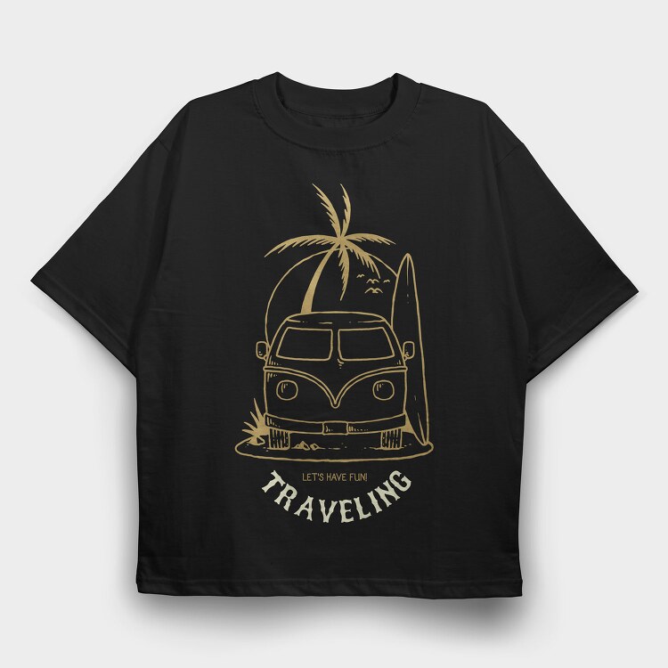 Beach Traveling, Tricou Oversize Barbati (Unisex)