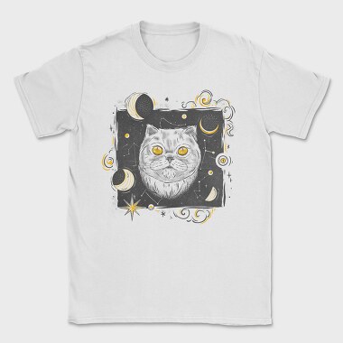 Cosmic White Cat, Tricou Barbati (Unisex)